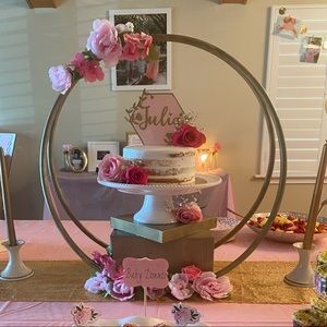 Gold and Pink Cake Stand